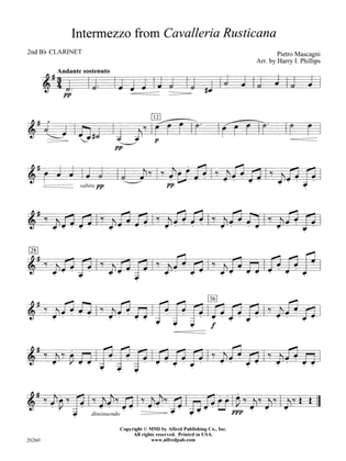 Intermezzo from Cavalleria Rusticana: 2nd B-flat Clarinet