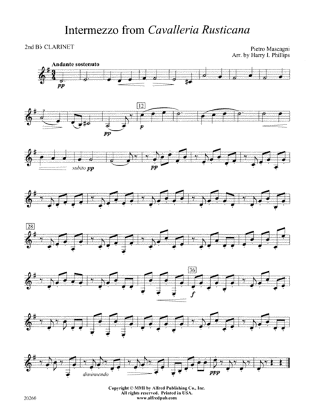 Intermezzo from Cavalleria Rusticana: 2nd B-flat Clarinet