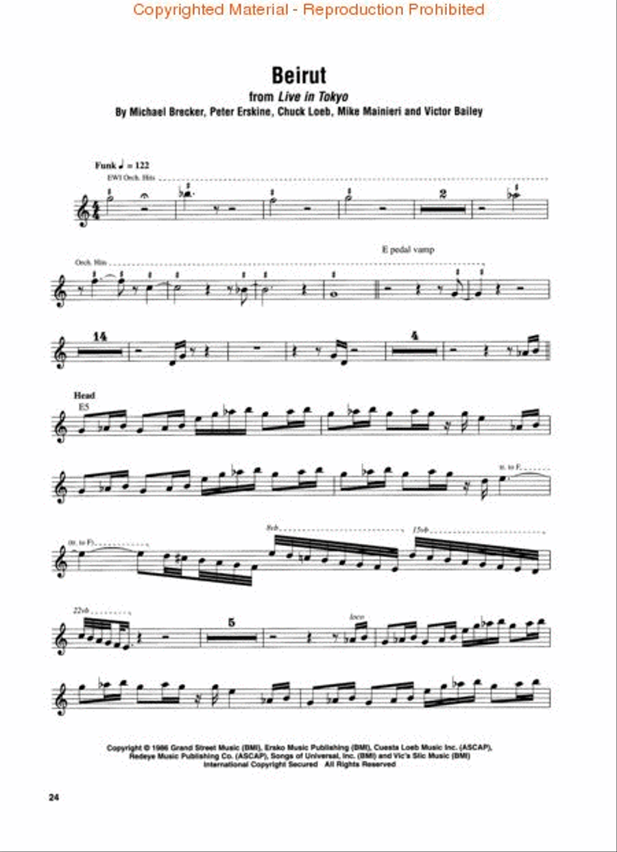 The Michael Brecker Collection Tenor Saxophone scores gallery preview page 3