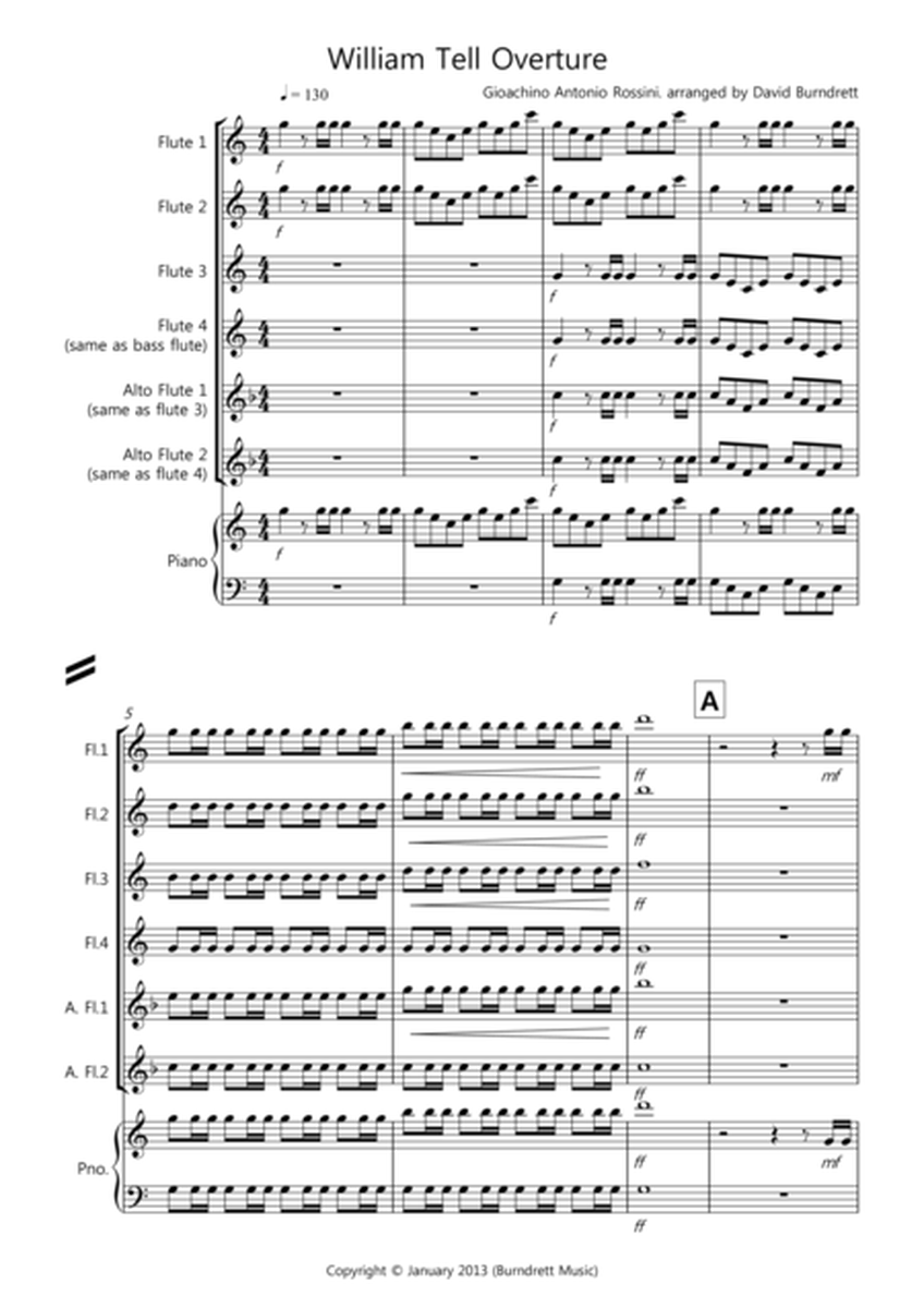 William Tell Overture for flute Quartet image number null