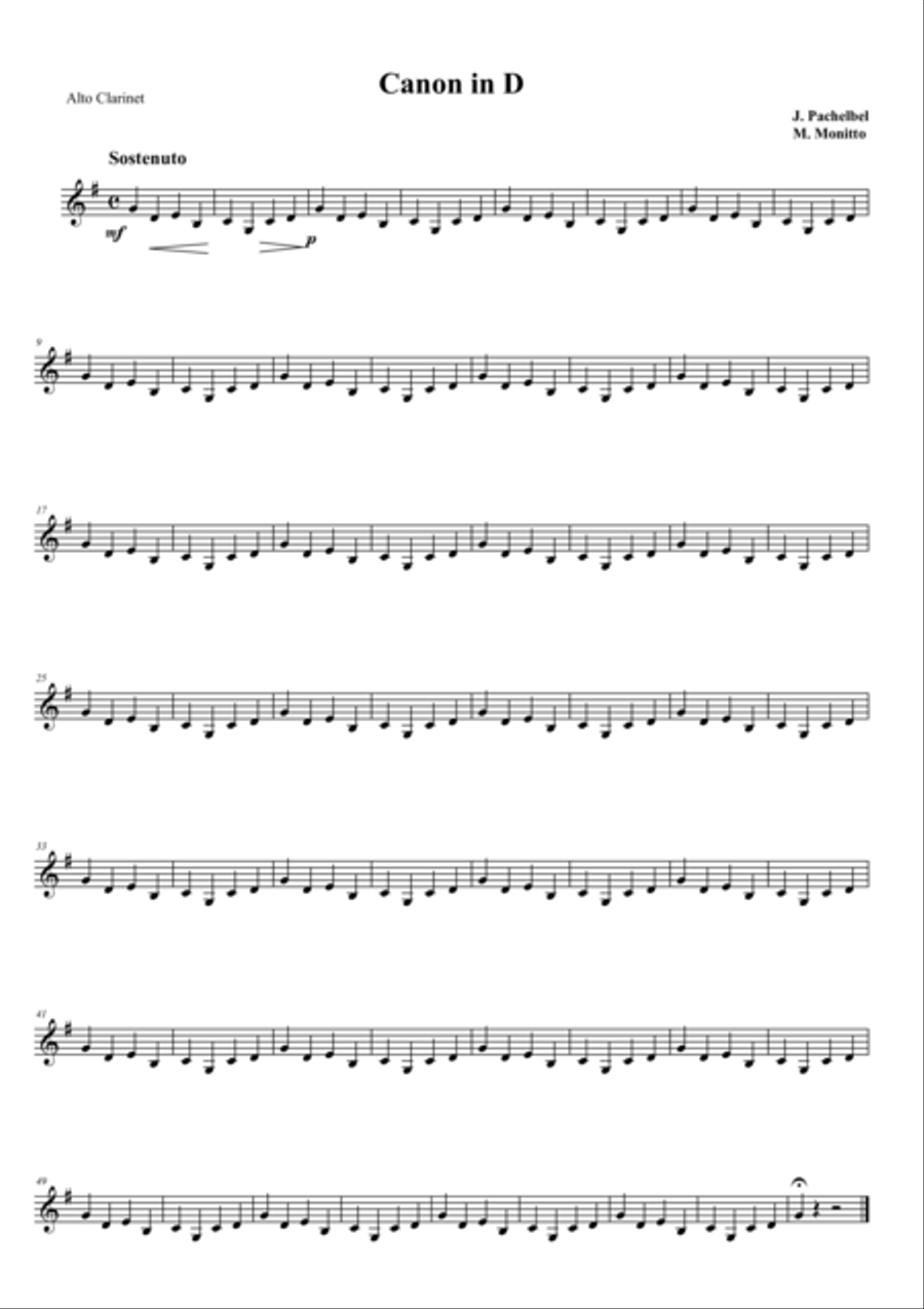 Canon in D Woodwind Ensemble scores gallery preview page 1