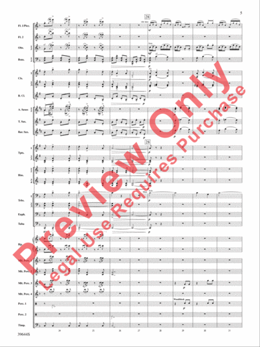 Laideronnette: Impératrice des Pagodes (from Ma mère l'oye) Concert Band scores gallery preview page 6