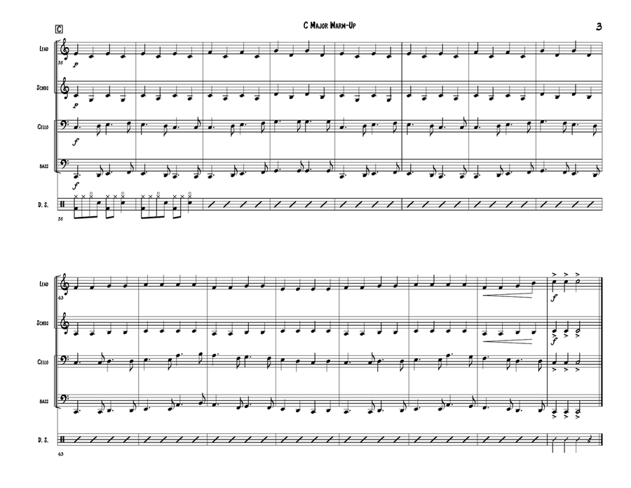 C Major Warm-Up for Steel Band Steel Drum Band scores gallery preview page 3