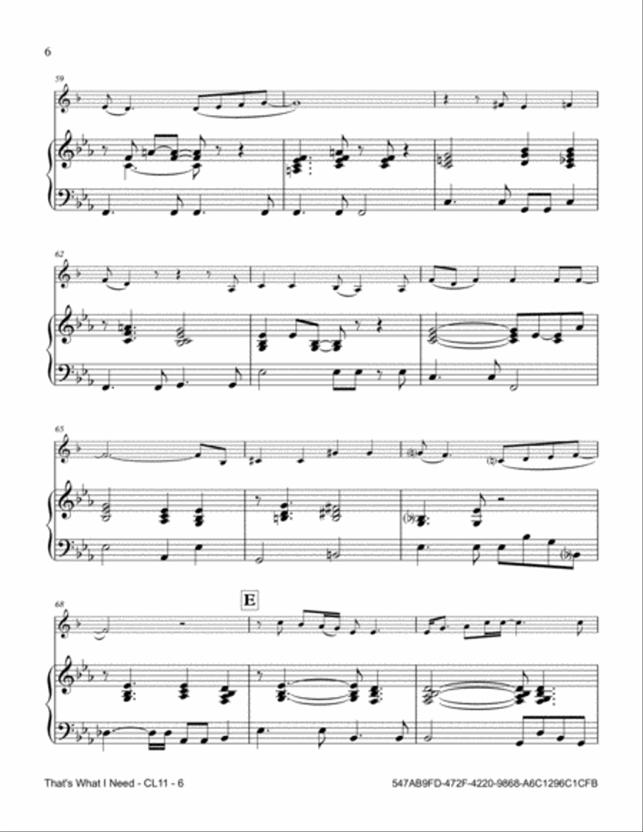 That's What I Need That's What I Need Clarinet Solo scores gallery preview page 6