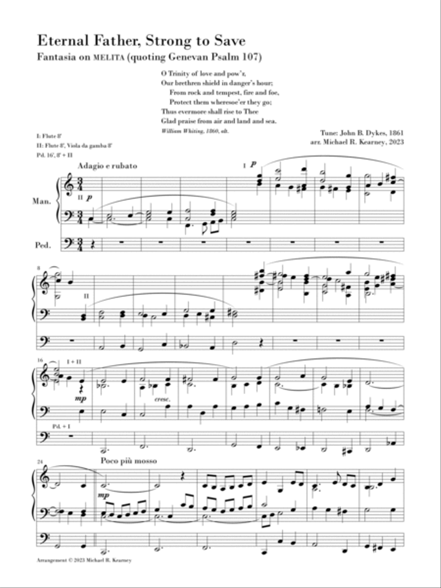 Kearney: Hymn Meditations, vol. 5: Eternal Father, Strong to Save; Day by Day Organ Solo scores gallery preview page 3