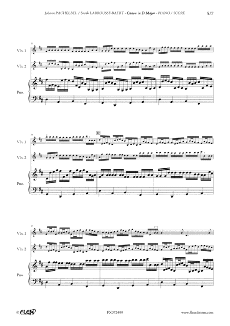 Canon in D Major Canon in D Major Violin scores gallery preview page 5