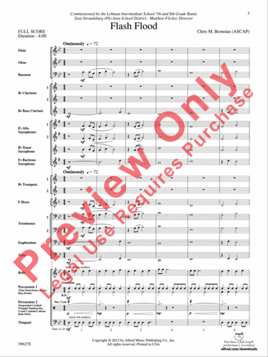 Flash Flood Concert Band scores gallery preview page 4