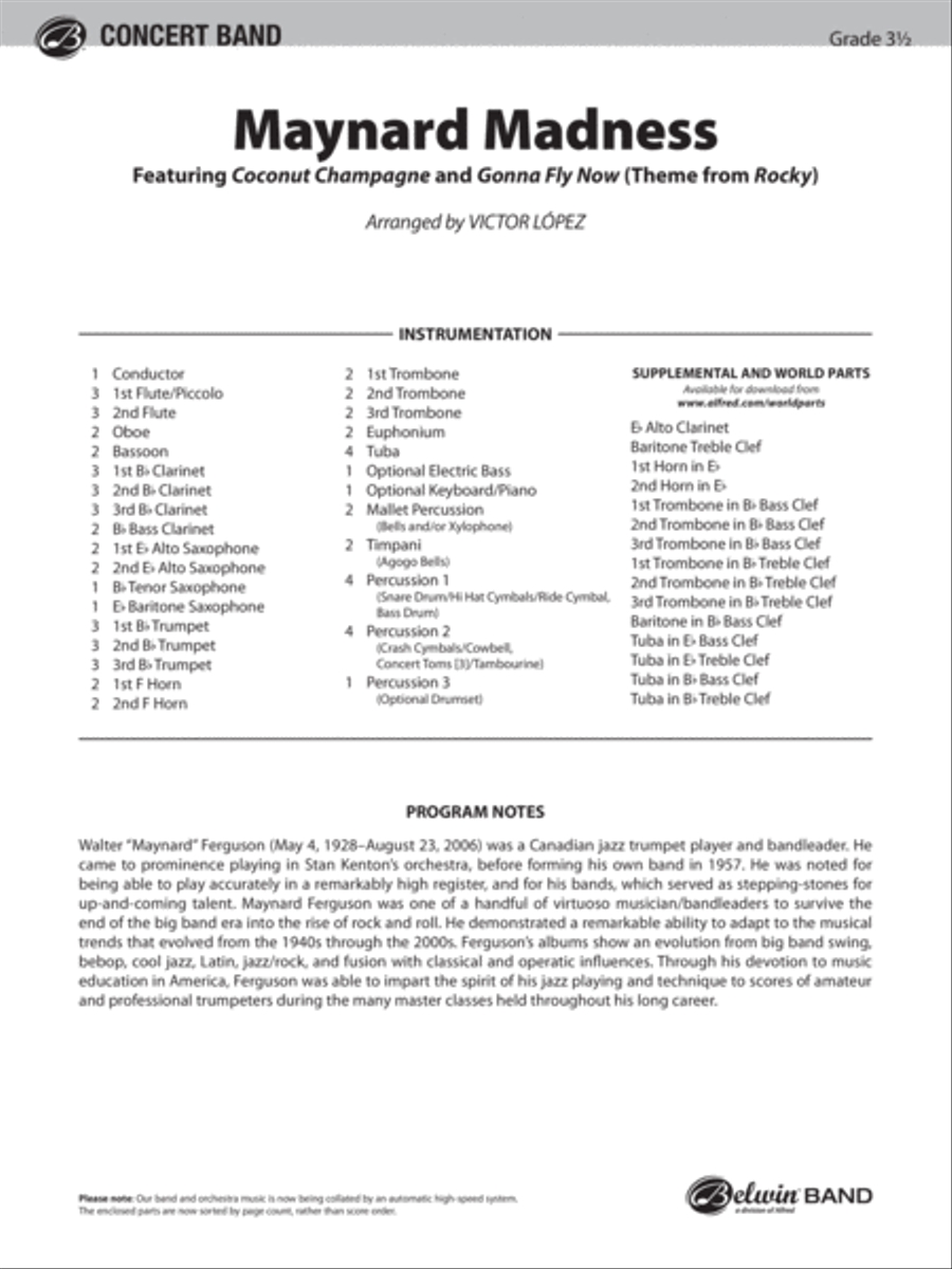 Maynard Madness: Score Maynard Madness: Score Concert Band scores gallery preview page 1