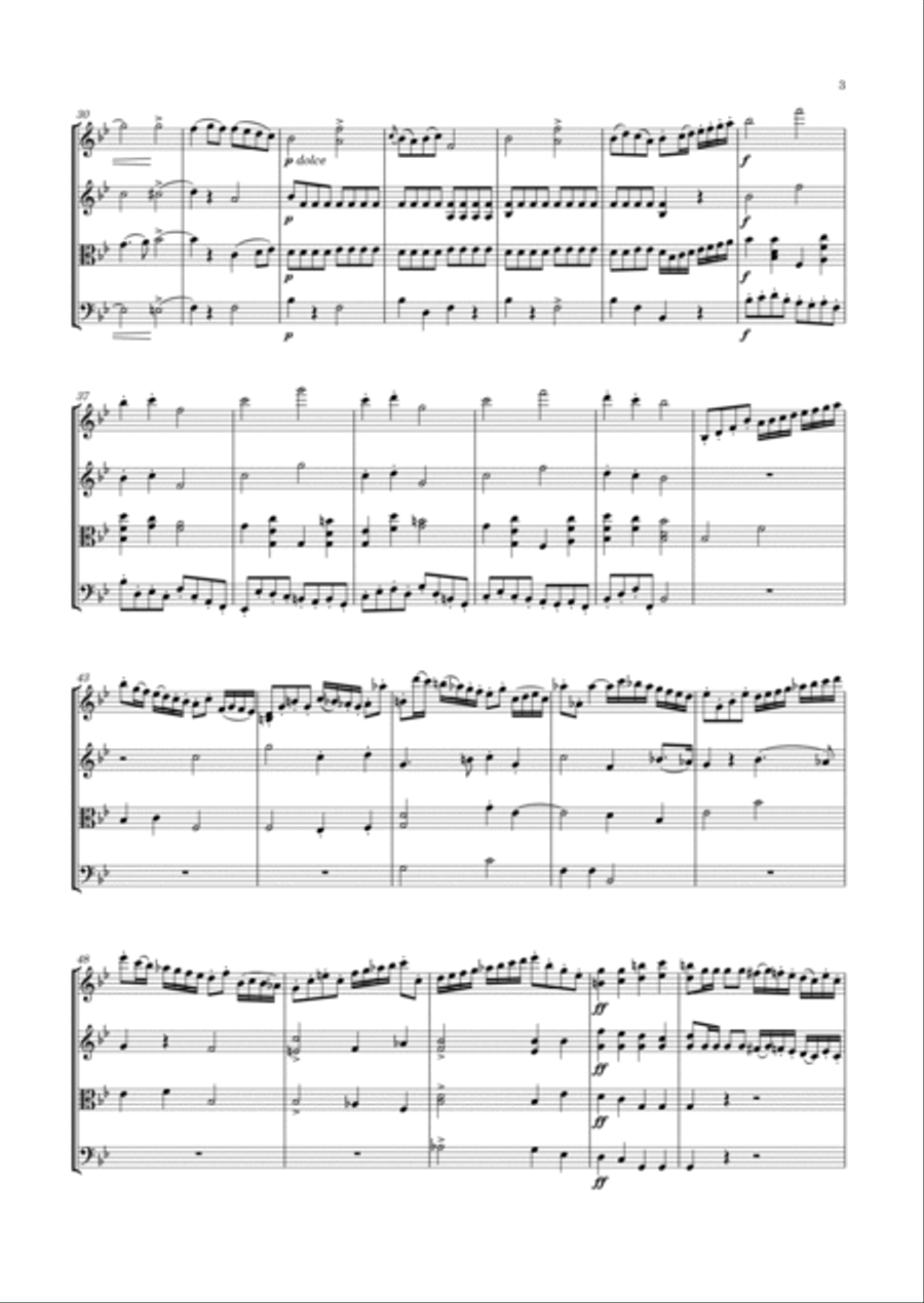 Schubert - String Quartet No.3 in B flat major, D.36 String Quartet scores gallery preview page 3
