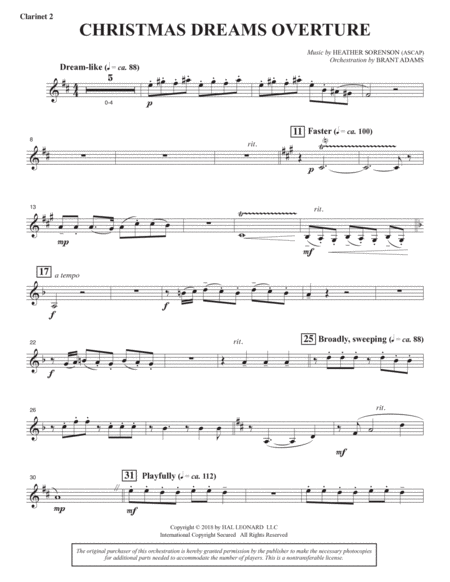Christmas Dreams (A Cantata) - Bb Clarinet 2