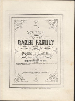 Music of the Baker Family. Ten Years Ago