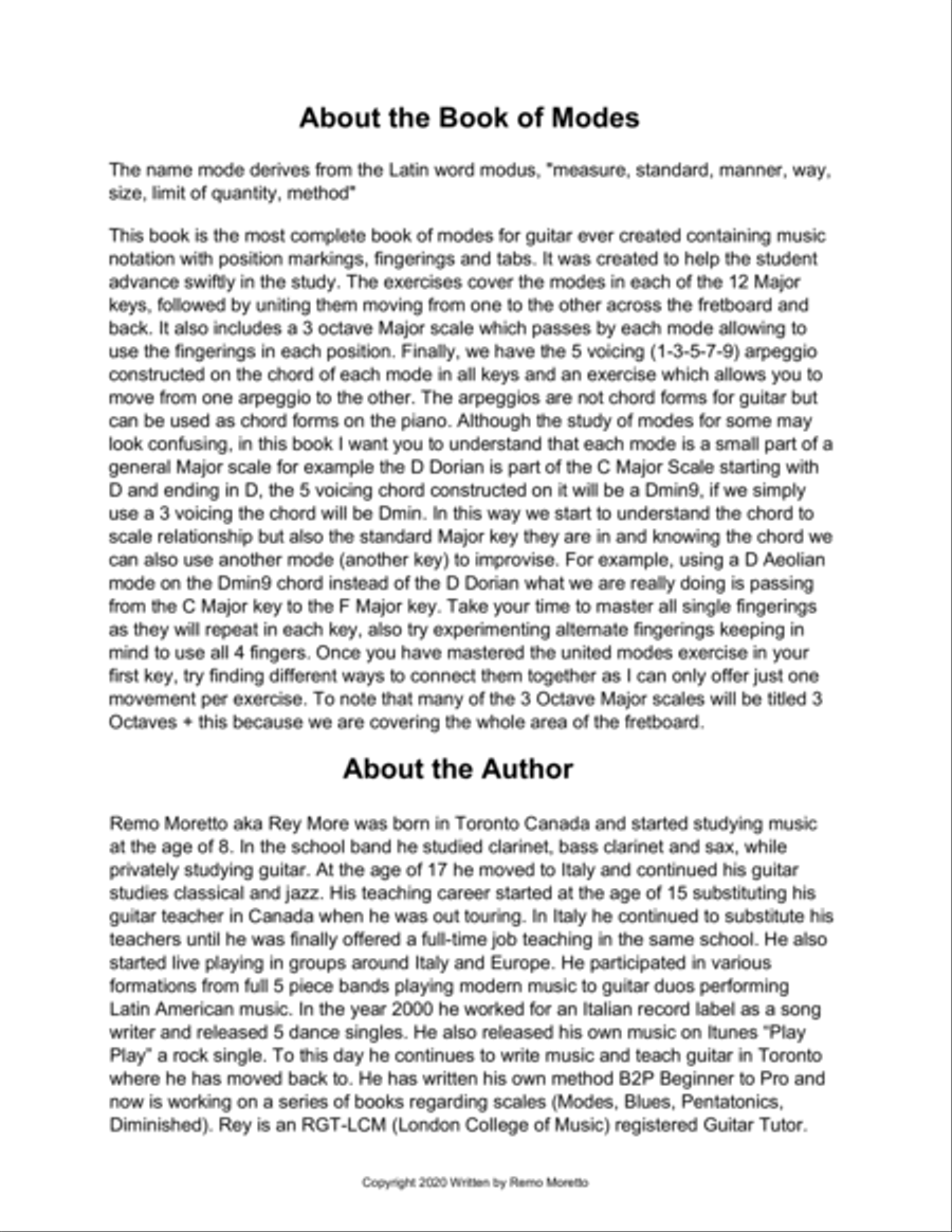 The Complete Book of Modes for Guitar Book 1 The Major Scale Modes Electric Guitar scores gallery preview page 3