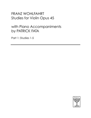 Book cover for Wohlfahrt Etudes for Violin with Piano Accompaniment (Part 1: Etudes 1-5)