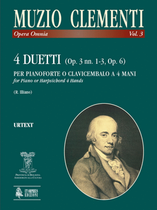Book cover for 4 Duets (Op. 3 Nos. 1-3, Op. 6) for Piano (Harpsichord) 4 Hands