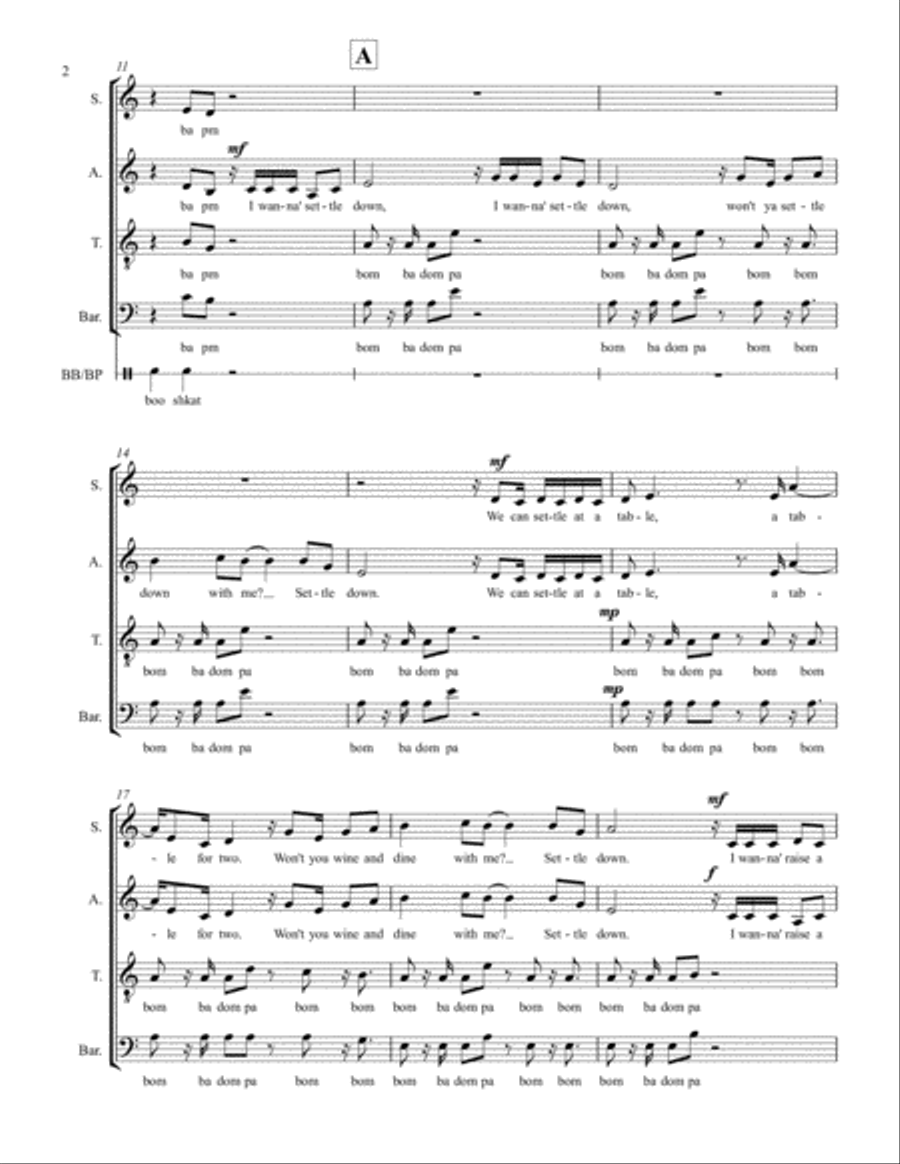 Settle Down 4-Part scores gallery preview page 2