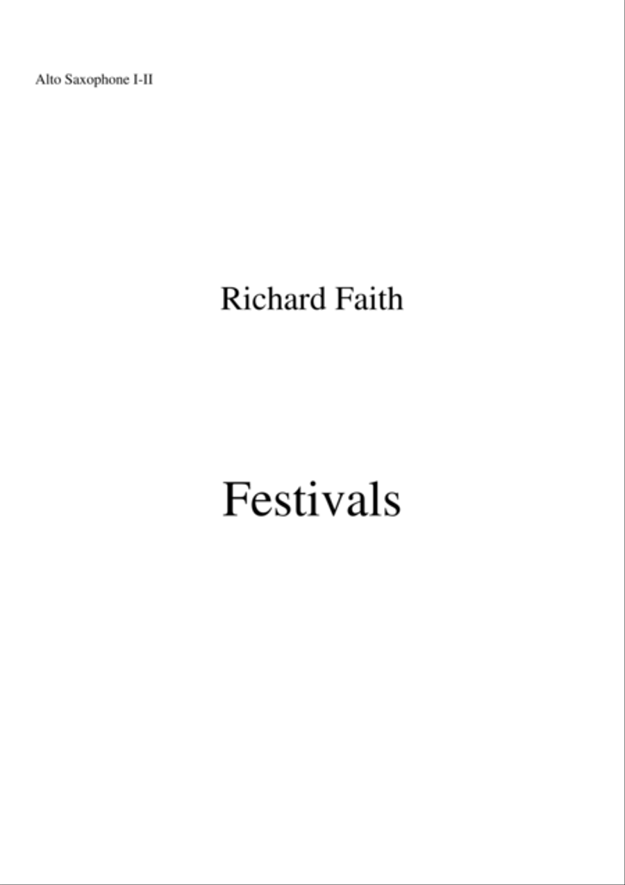 Richard Faith/László Veres: Festivals for concert band : 1st & 2nd alto saxophone part Concert Band scores gallery preview page 1