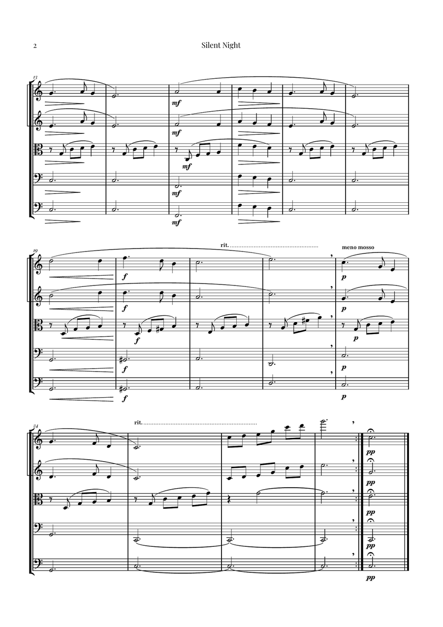 Silent Night | BEAUTIFUL Arrangement String Orchestra scores gallery preview page 2