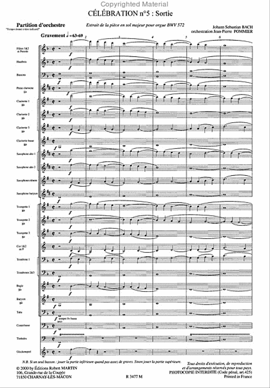 Celebration, No. 5 Sortie, Choral Bwv 572 image number null