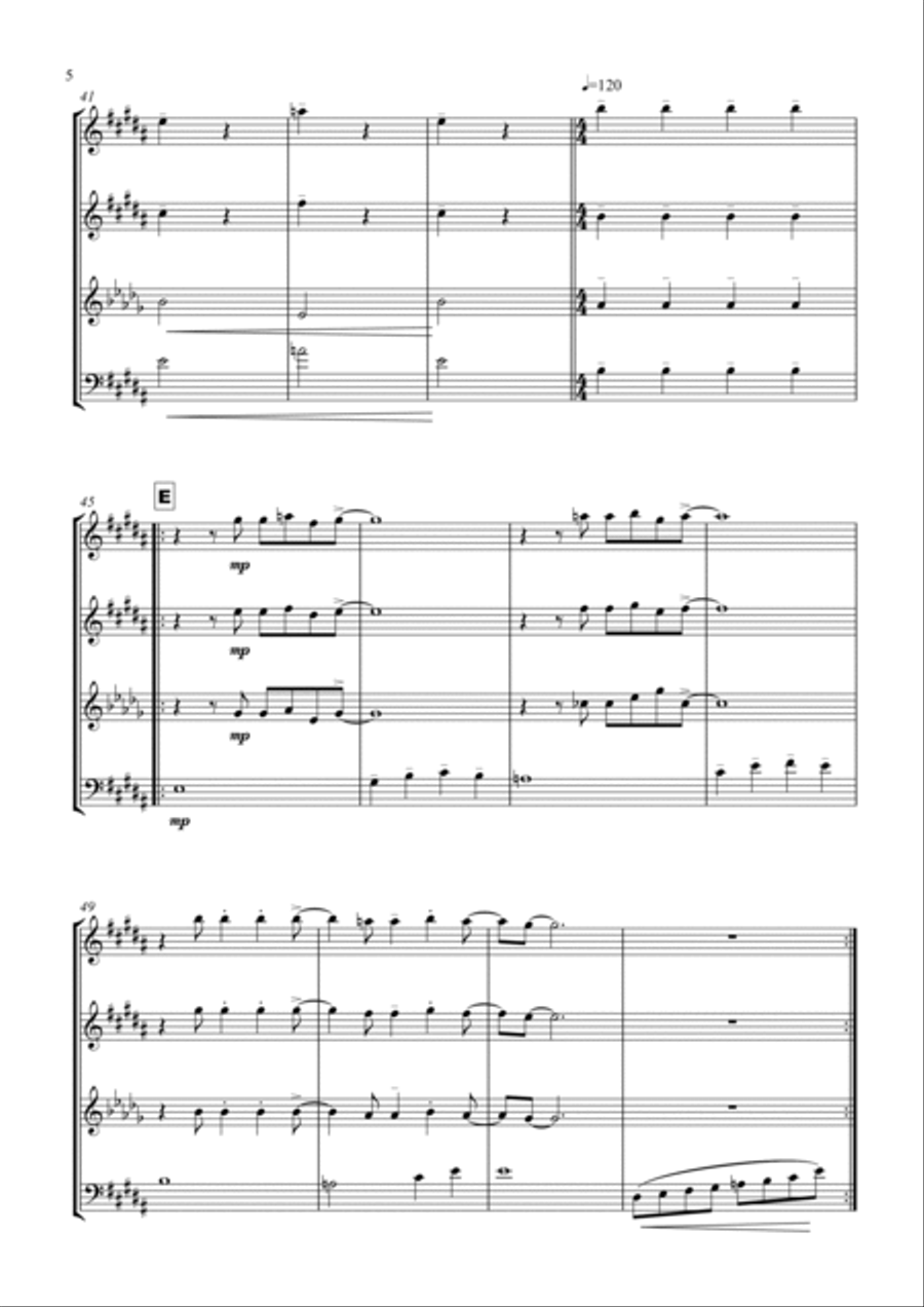 Suspicious Minds Woodwind Quartet scores gallery preview page 5