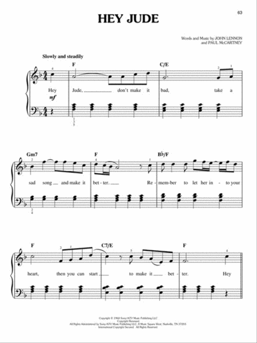 The Beatles – 1 Easy Piano scores gallery preview page 6