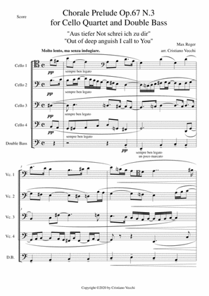 Chorale Prelude Op.67 N.3 for Cello Quartet and Double Bass