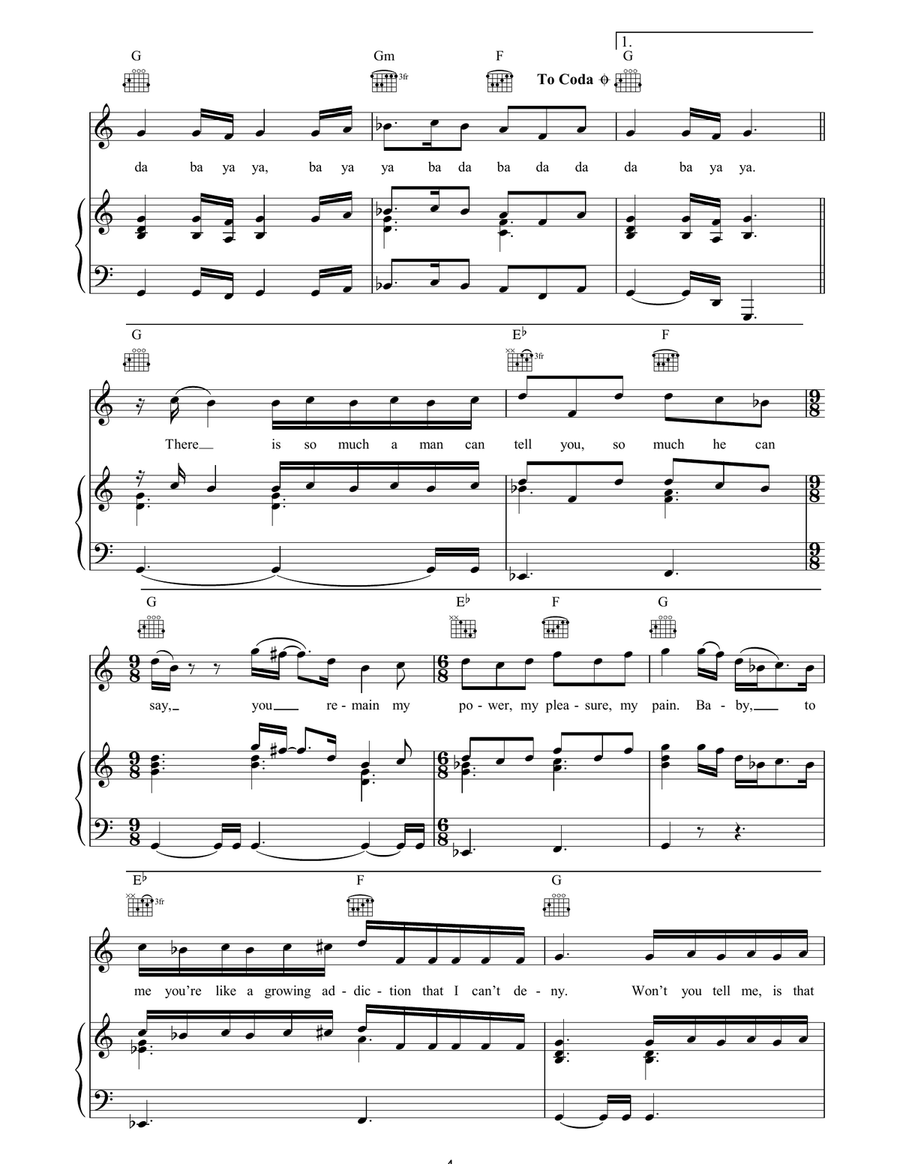 Kiss From A Rose Piano, Vocal, Guitar scores gallery preview page 4