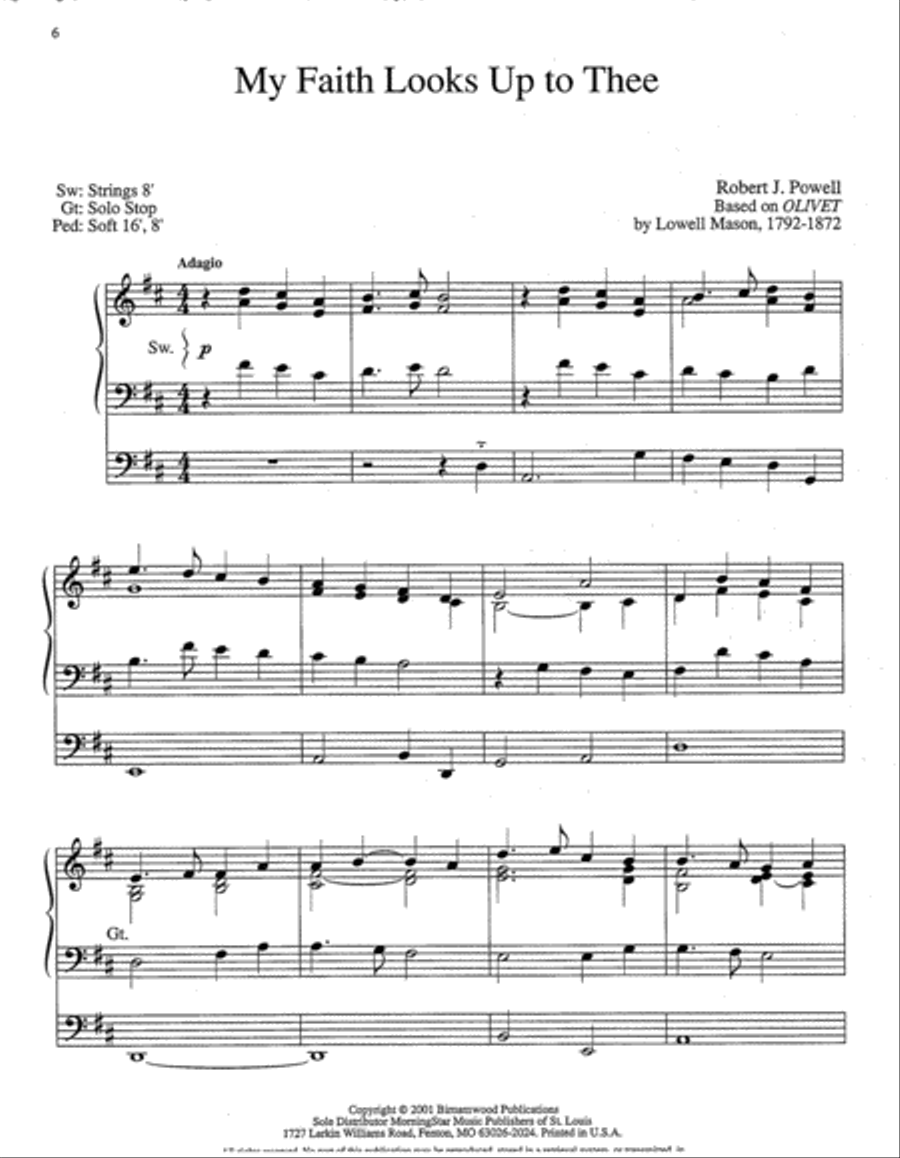 Three Hymn Tunes by Lowell Mason Organ scores gallery preview page 3