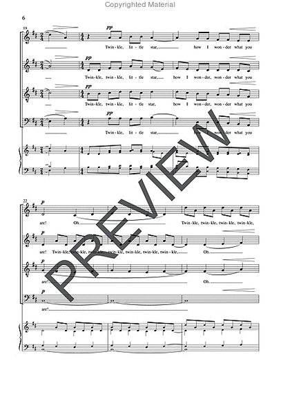 Twinkle, Twinkle, Little Star - SATB edition image number null
