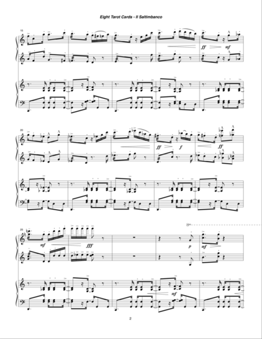 Eight Tarot Cards for Madam Rubio ... Il Saltimbanco (1997) for two marimbas Marimba scores gallery preview page 2