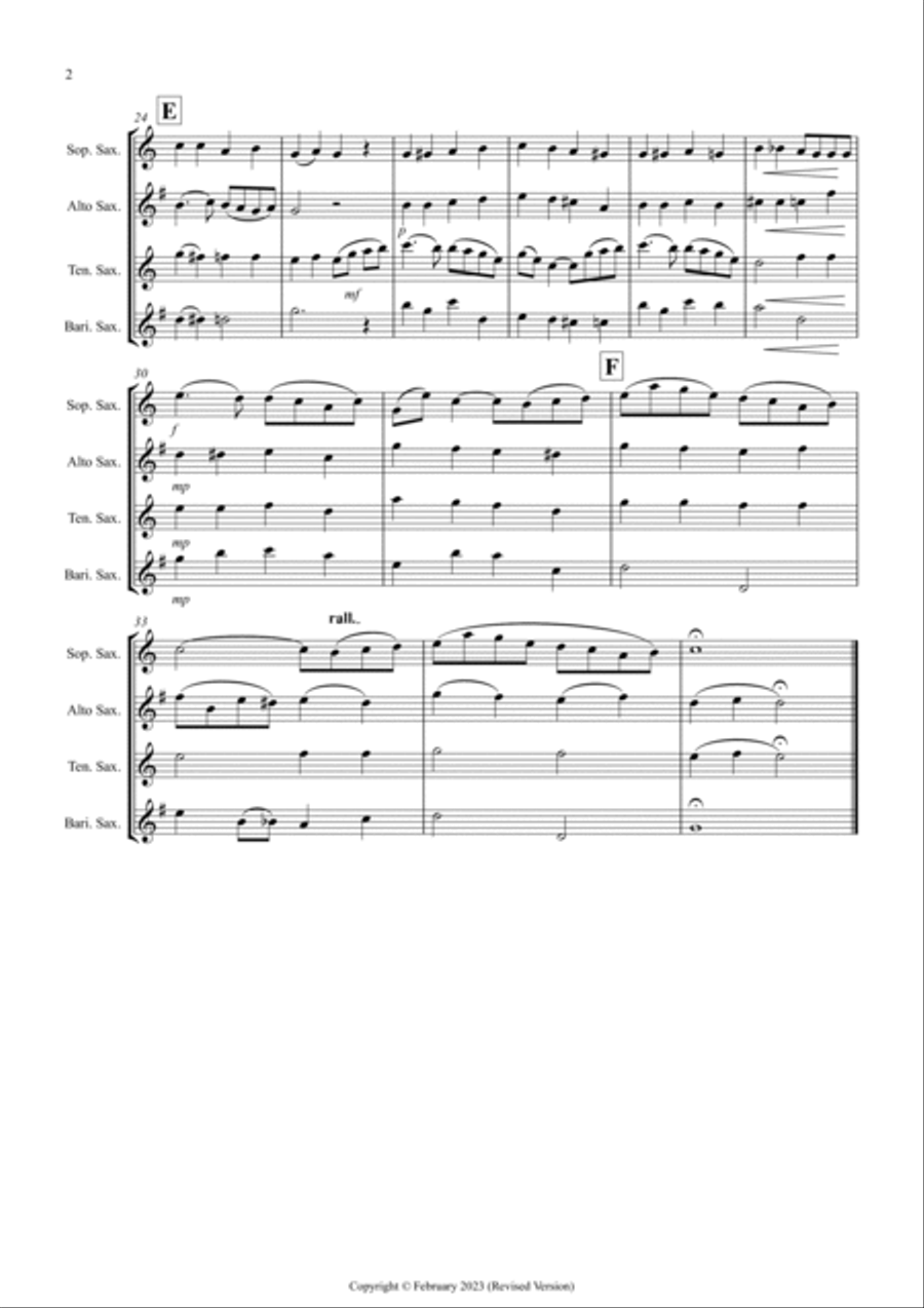 Danny Boy for Saxophone Quartet Saxophone Quartet scores gallery preview page 2