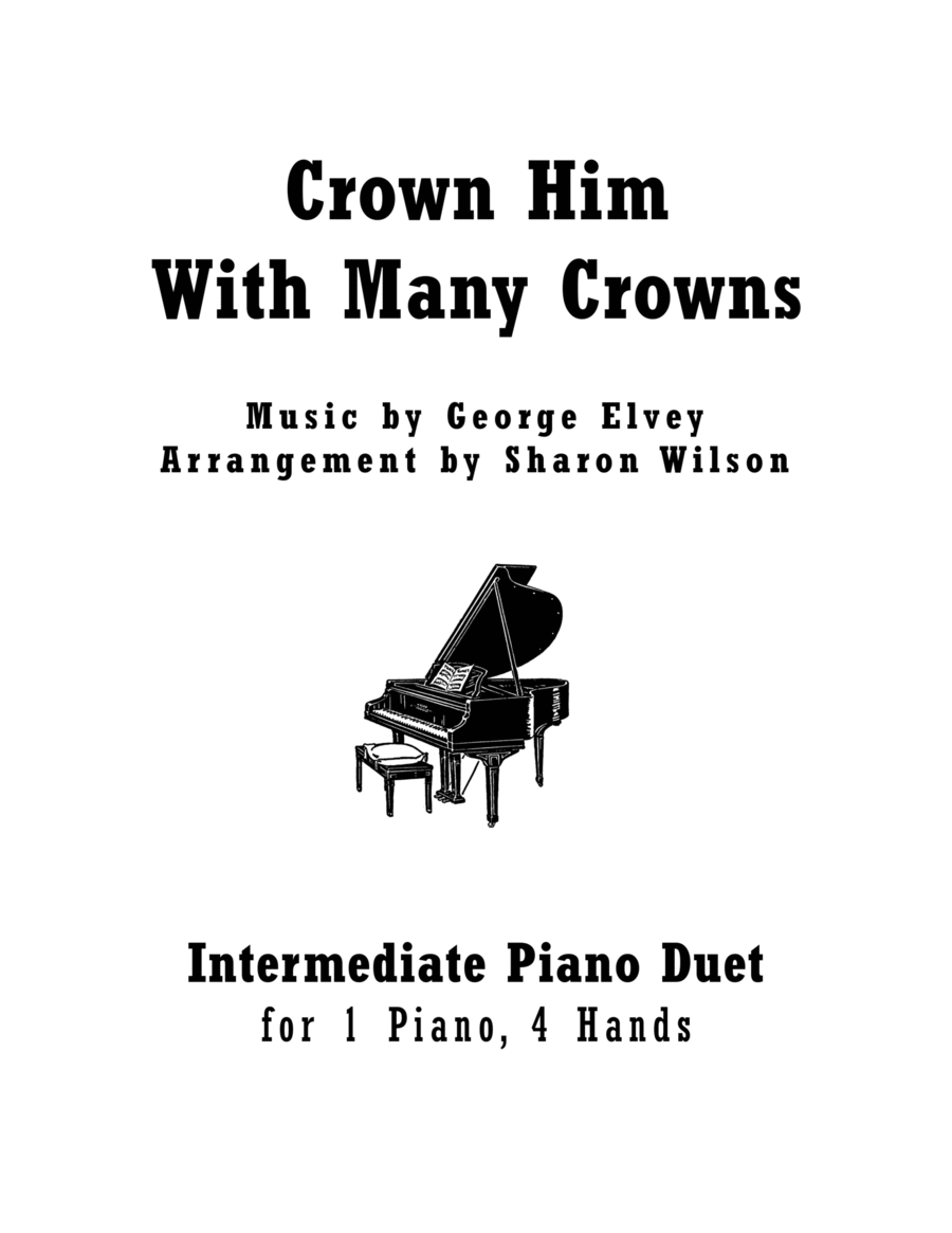 Crown Him With Many Crowns (1 Piano, 4 Hands Duet) 1 Piano, 4-Hands scores gallery preview page 1