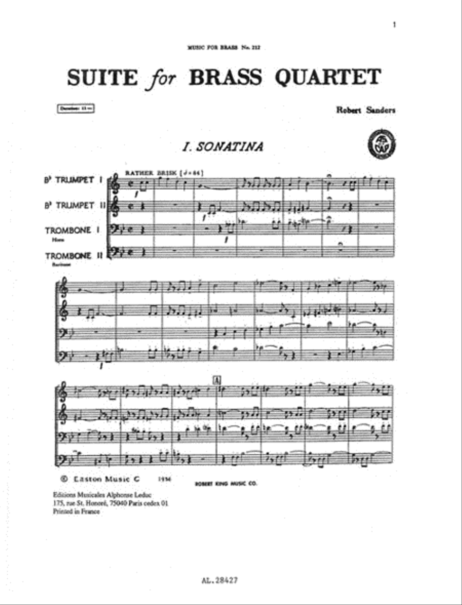 Suite (quartet-brass) Suite (quartet-brass) School and Community scores gallery preview page 3