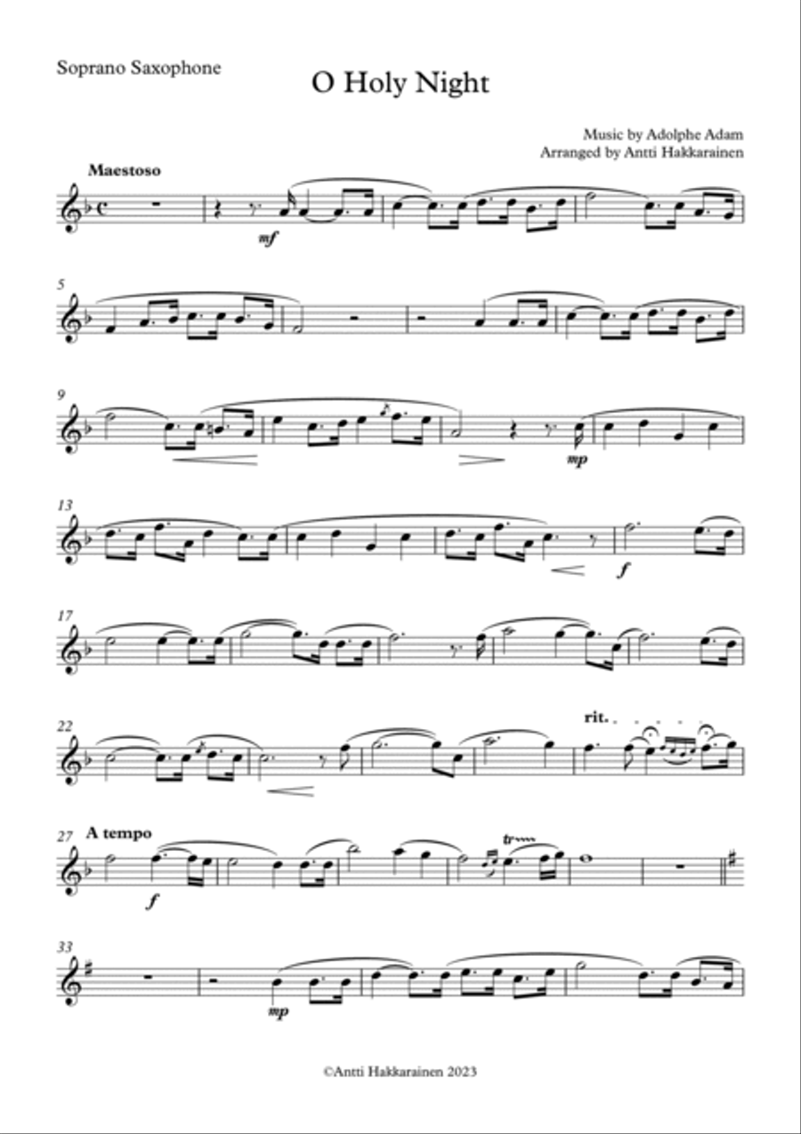 O Holy Night - Saxophone Quartet Saxophone Quartet scores gallery preview page 6