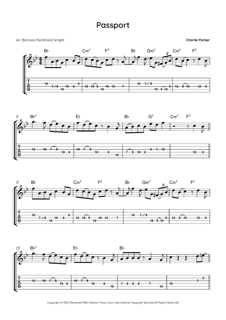Passport Passport Electric Guitar scores gallery preview page 1