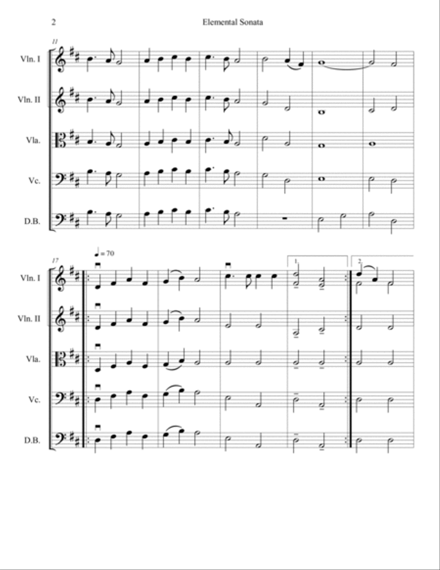 Elemental Sonata String Orchestra scores gallery preview page 2