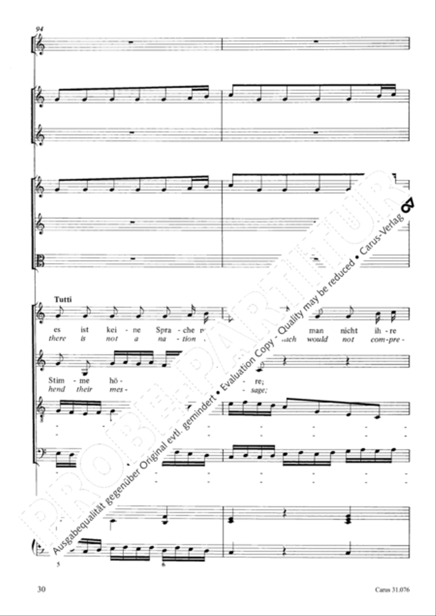 The heavens are telling the Father's glory (Die Himmel erzahlen die Ehre Gottes) 4-Part scores gallery preview page 31