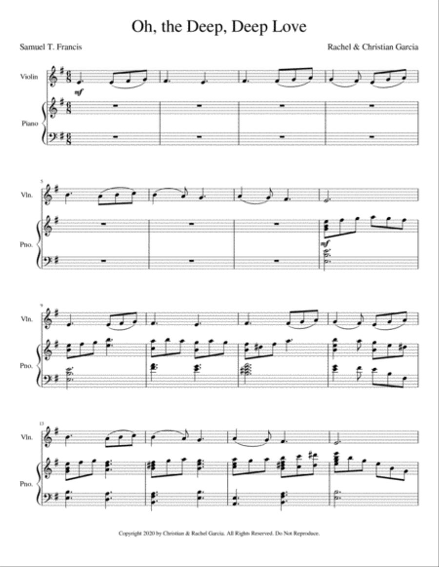 Oh the Deep, Deep Love of Jesus String Duet scores gallery preview page 2
