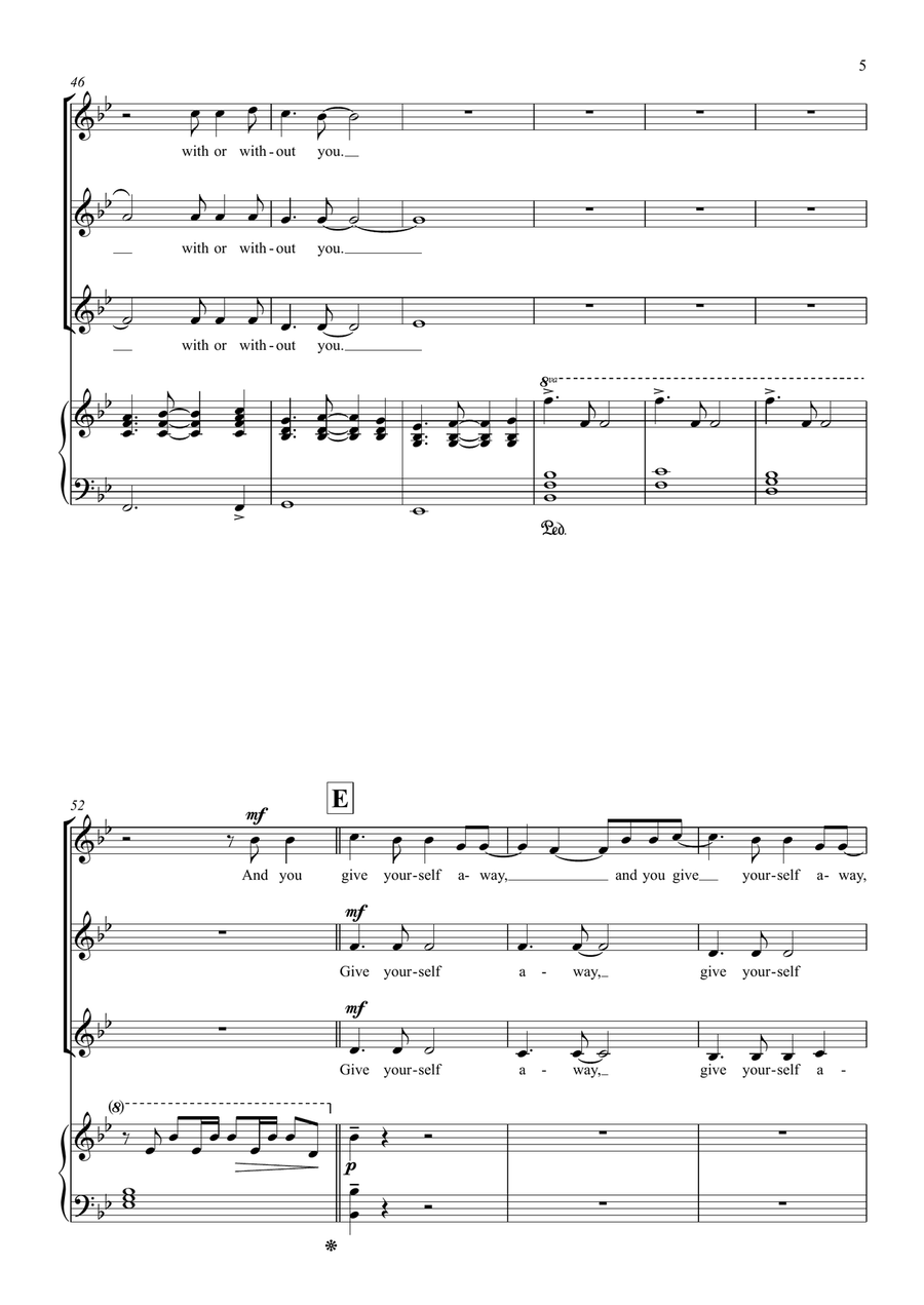 With Or Without You SSA scores gallery preview page 5