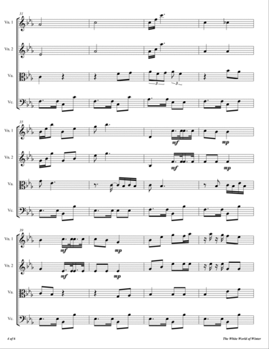 The White World Of Winter String Quartet scores gallery preview page 5