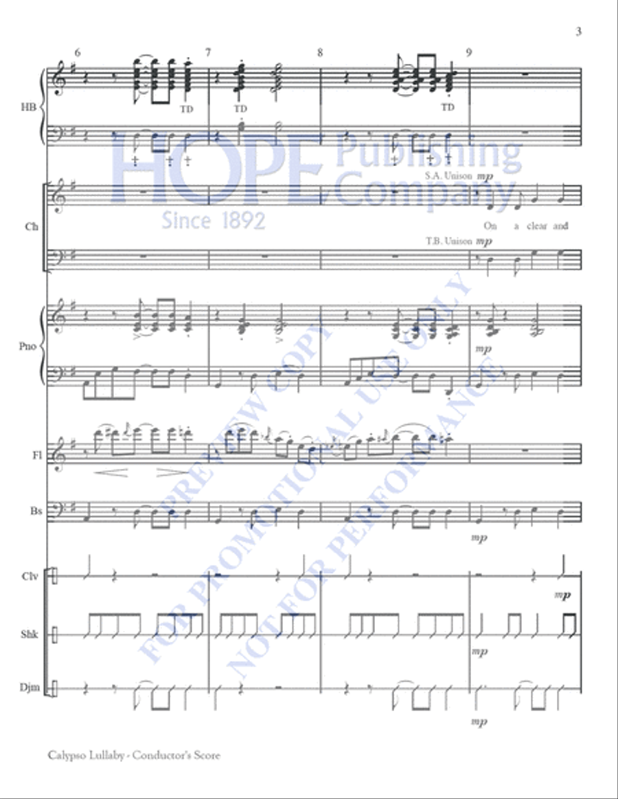 Calypso Lullaby Choir scores gallery preview page 3