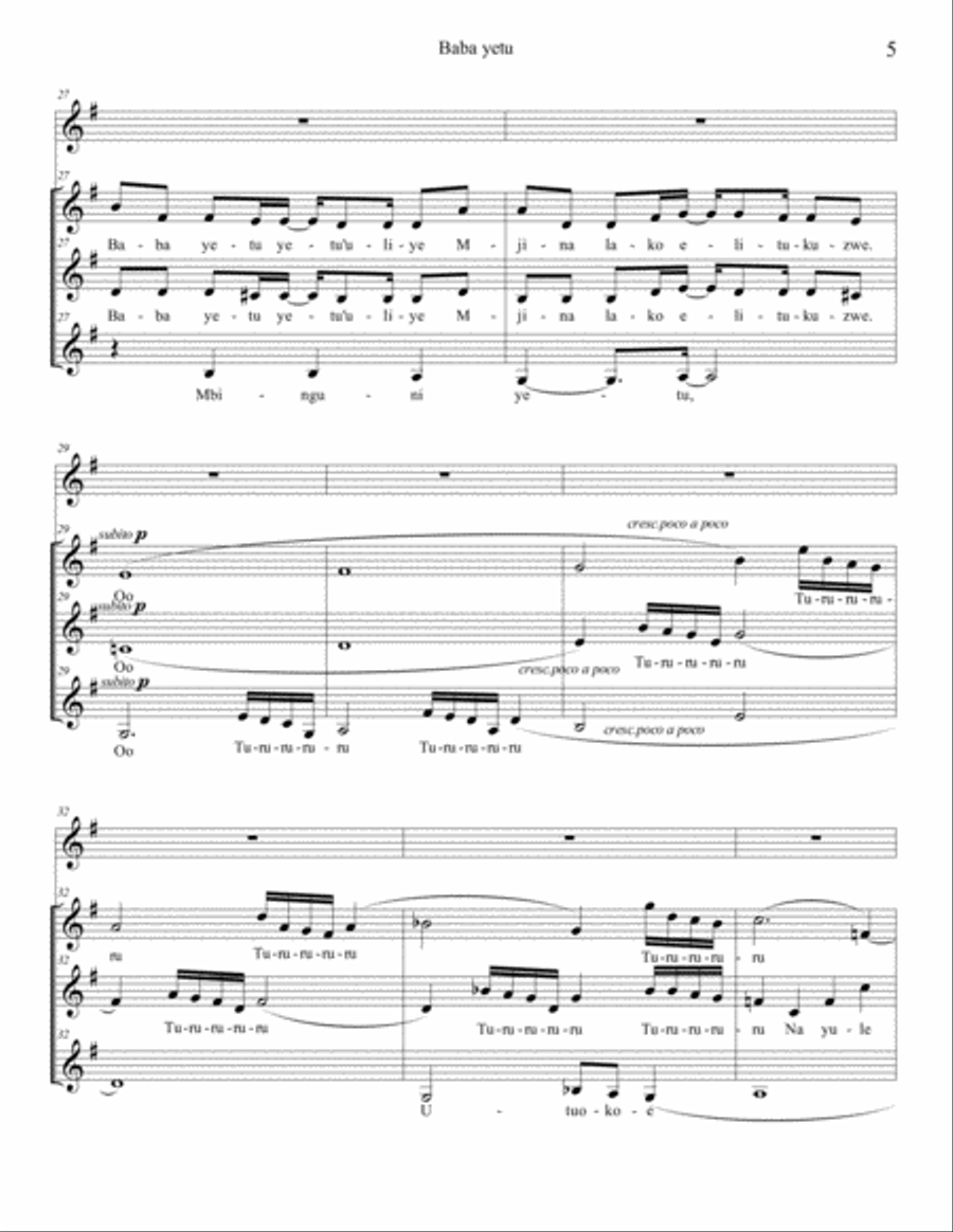 Baba Yetu Baba Yetu SSA scores gallery preview page 5