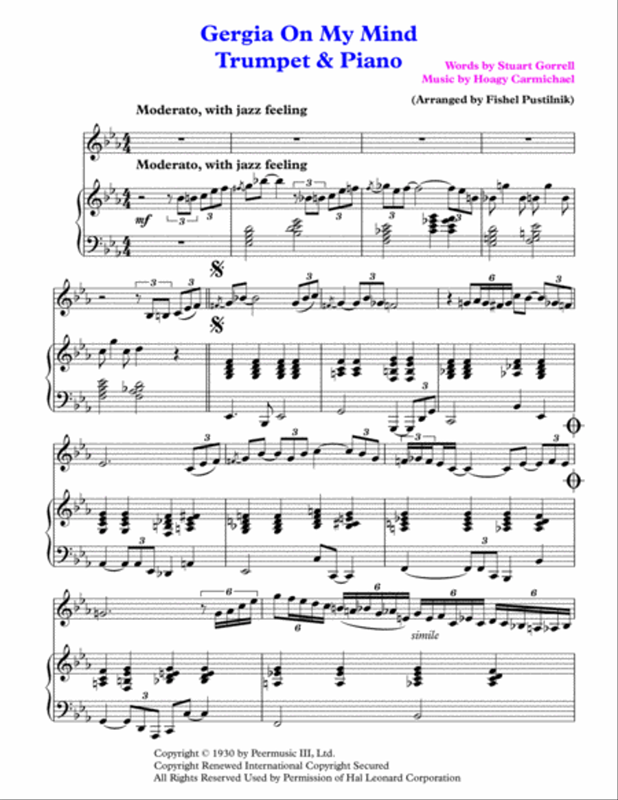 Georgia On My Mind Trumpet Solo scores gallery preview page 2