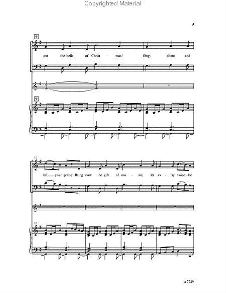 Ring Out the Bells of Christmas 4-Part scores gallery preview page 3