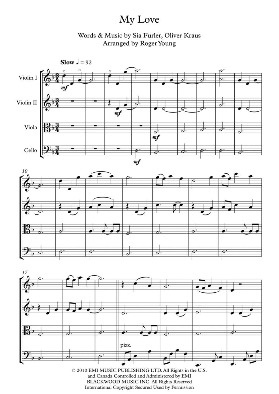 My Love String Quartet scores gallery preview page 1