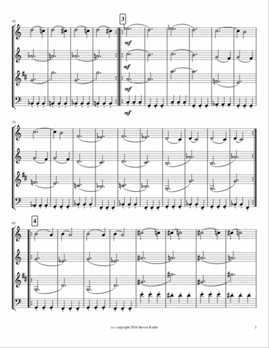 Minimal Piece No. 43 for Woodwind Quartet Woodwind Quartet scores gallery preview page 3