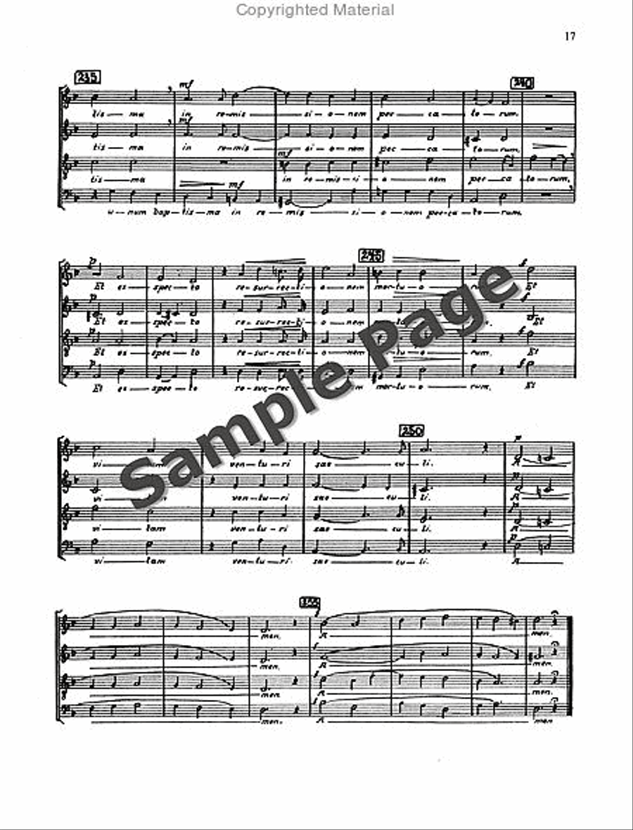 Mass in D Minor 4-Part scores gallery preview page 18