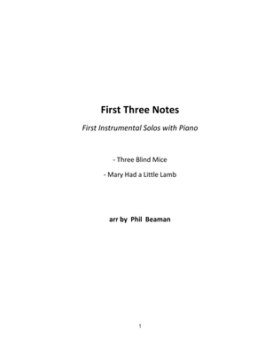 First Three Notes - Three Blind Mice - Mary Had a Little Lamb - tenor saxophone and piano