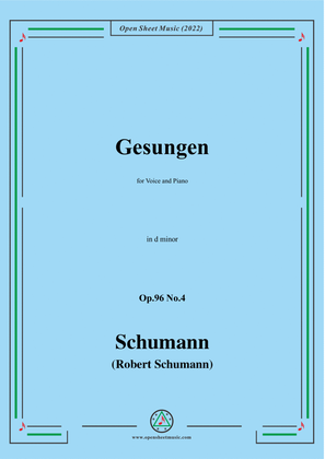 Book cover for Schumann-Gesungen,Op.96 No.4,in d minor