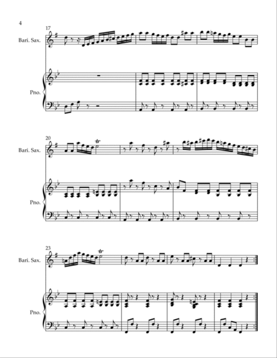 Spiritoso Baritone Saxophone scores gallery preview page 4