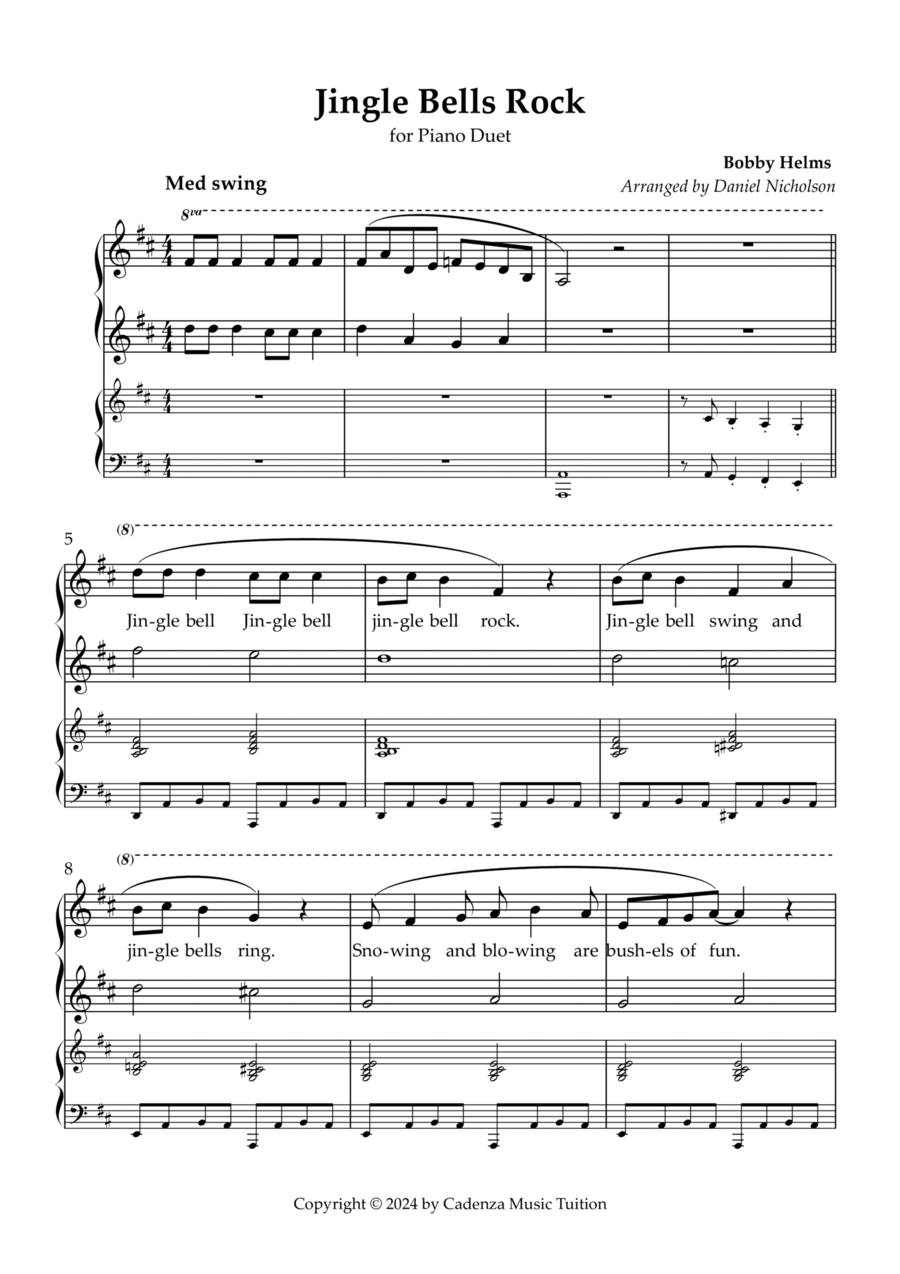 Jingle Bells Rock, The Easy Piano scores gallery preview page 1